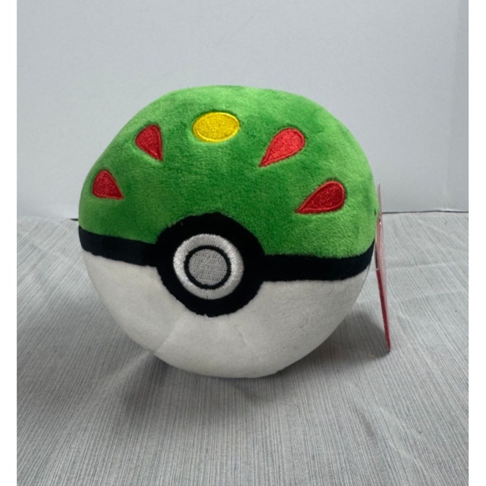 Pokemon Friend Ball Plush Green White 4 Inch Jazwares NWT Soft Toy